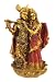 Metallic Gold Lord Krishna Hindu Statue Figure Radha