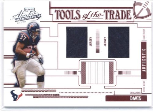2005 Absolute Memorabilia Tools of the Trade Material Double Red #26 Domanick Davis - Houston Texans (Piece of Authentic Game-Worn Jersey Serial #'d to 100) (Football Cards)