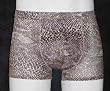 Snakeskin Print Fitted Pouch Swim Shorts
