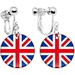 United Kingdom Flag Clip on Earrings