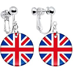 United Kingdom Flag Clip on Earrings