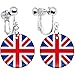 United Kingdom Flag Clip on Earrings title=
