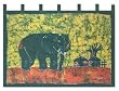 Batik wall hanging, 'Proud African Elephant'