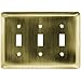 Franklin Brass 64376 Stamped Steel Round Triple Toggle Switch Wall Plate/ Cover, Antique Brass