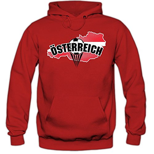 Österreich EM 2016 #1 Hoody | Fußball | Herren | Trikot | Nationalmannschaft, Farbe:Rot (Red F421);Größe:M