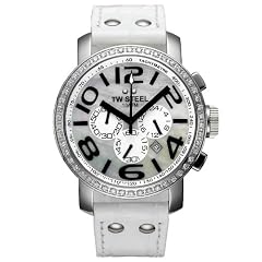 TW Steel Unisex-Armbanduhr Chronograph Leder TW-804