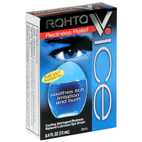 Buy Rhoto V. Cooling Astringent Redness Reliever Lubricant Eye Drops, .4 fl oz (13 ml) by Rohto now!