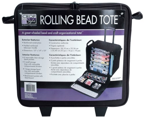 Crop In Style Rolling Bead Tote, Black