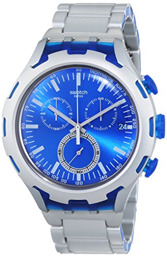 Swatch Men s YYS4001AG Irony Analog Display Swiss Quartz Silver Watch