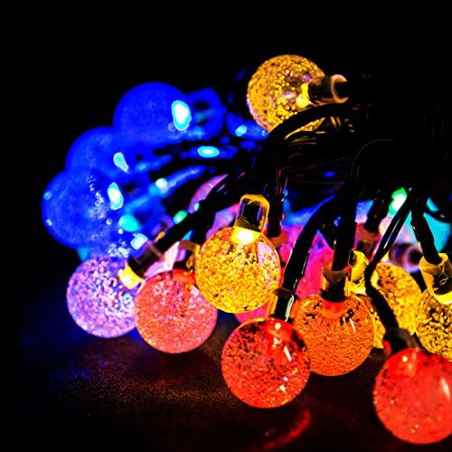 Solar String Lights, Outdoor Lights, RELEEDER 20ft 30 LED Fairy Orb Crystal Ball Lighting for Christmas Trees, Garden, Patio, Wedding, Party and Holiday Decorations