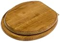 Deluxe Toilet Seat with Metal Hinges, Natural Wood