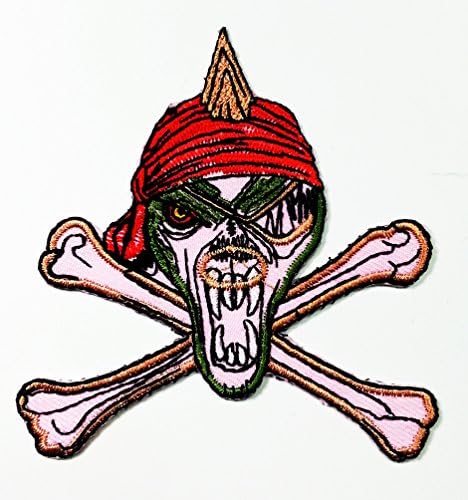 Skull & Crossbones Retro Biker Tattoo Gothic Applique Iron-on Patch New S-1018 Cute Gift to Your Cloth Fast Shipping By Juputer