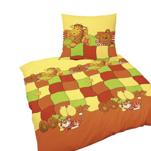 Bierbaum 2183_01 Kinder-Renforc&eacute;-Bettw&auml;sche, 140 x 200 + 70 x 90 cm, sonne
