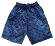 Mens Mini Plaid Swim Trunks with Elastic Waist, 2 Front Slash Pockets, Inside Coin Pocket, 2 Side Cargo Pockets. Faux Fly Front, Mesh lined. Navy Mini Plaid Sizes SM-4XL