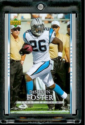 2007 Upper Deck First Edition #15 DeShaun Foster Carolina Panthers Football Card - Mint Condition - In Protective Display Case !
