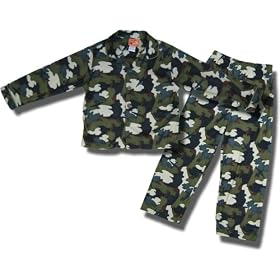 Fighter Plane Camouflage Fleece Coat Style Pajama for Children
