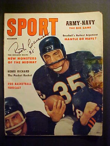 Rick Casares Chicago Bears Autographed December 1957 Sport Magazine, Autographed Color Photo & Autographed Note