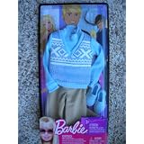 Ken Clothes: Winter Fashion Outfit - Blue Sweater with Khaki Pants