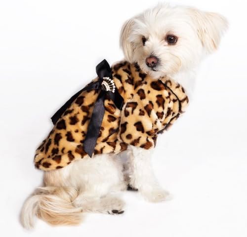 Dogs of Glamour Brrr Coat, Small, Leopard