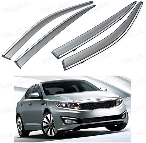 Front &amp; Rear Window Visor Deflector Vent Shade for KIA Optima 2011-2015 12 13 14