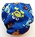 Swim Diaper - Reusable and Adjustable for Babies 0 to 12 Months and Toddlers up to 3 Years by Eco-Friendly Terra Baby (Blue Monster Madness)