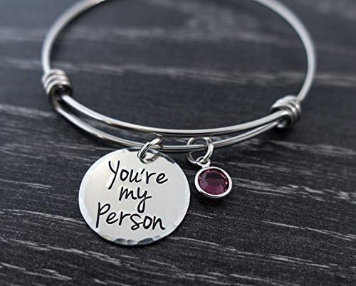 You're My Person / Wire Bangle / Charm Bracelet / Personalized Bangle