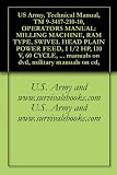US Army, Technical Manual, TM 9-3417-210-10, OPERATORS MANUAL: MILLING MACHINE, RAM TYPE, SWIVEL HEAD PLAIN POWER FEED, 1 1/2 HP, 110 V, 60 CYCLE, SINGLE ... manuals on dvd, military manuals on cd,