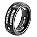 8mm Men Black Titanium Ring Wedding Band with Stainless Steel Cables and Screw Design Wedding Ring SPJ