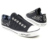 ED HARDY 10FDK204M Dakota Sneakers Shoes Black Mens SZ