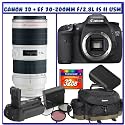 Canon EOS 7D SLR Digital Camera (Body Only) + Canon EF 70-200mm f/2.8L IS II USM Lens + Canon Gadget Bag + Canon 7D Battery Grip + Canon 7D Battery Pack + 32GB CF Deluxe Adventures Package