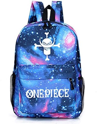 Anime One Piece Backpack Cartoon Travelling Bag Blue Galaxy Book Bag