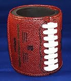 CC7 Dallas Cowboys NFL Football Beer Can Coozy Holder (Real Wilson Leather)