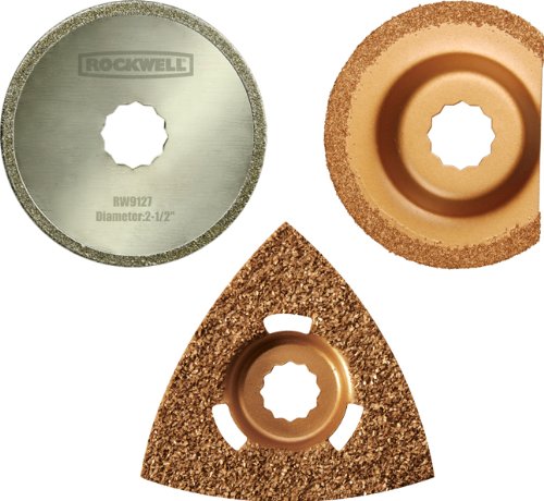 cheap Rockwell RW9171K Tile Repair Kit for Sonicrafter Tool includes Triangular Rasp, Carbide Grit Semicircle Blade, Diamond Coated Blade
