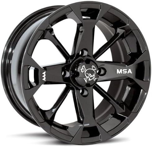 MSA Elixir 12" Wheels Black 27" Mud Lite XL Tires Honda Rincon Yamaha Rhino Kawasaki Brute Force Suzuki KingQuad
