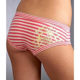 Juicy Couture Striped Boyshorts with Heat Pressed Logo Panty
