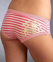 Juicy Couture Striped Boyshorts with Heat Pressed Logo Panty
