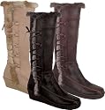 BEARPAW Shona Womens Boots Shoes Sand Leather Rabbit Fur Wedge Sheepskin Shearling Winter