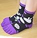 QING OUTDOOR Lightweight Cotton Toe Socks for Women Casual Ankle Socks Cute Pattern Prints Pack of 4