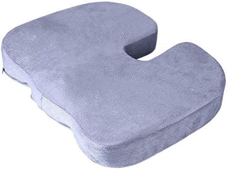 Memory Foam Seat Cushion - NEW Ergonomic Seat Cushion, Help for Sciatica and Back Pain Relief - for Your Home,Office and Car (Baby Blue)