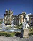 IMAGE OF Photographic Prints of Water fountain and statue in the garden in front of Blenheim Palace, from Robert Harding