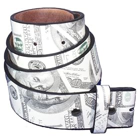 BLT27 $100 Dollar Bills Belt W/Snaps For Buckles Any Size 32-42