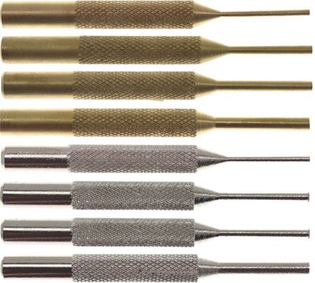 SE Punch Set, 8Pc 4 Brass 4 Chrome