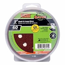 ALI INDUSTRIES 4345 8 Hole Hook and Loop 60 Grit Disc, 5-Inch, 50-Pack
