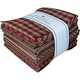Dunroven House Homespun 12-Piece Fat Quarters, 18 by 21-Inch, Red