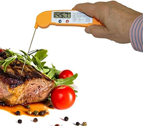 Instant Read Thermometer for Easy to Read, Accurate Digital Display of Internal Temperature for Meat, Fish and Bake Goods Prepared in the Oven, on the Stovetop or BBQ Grill