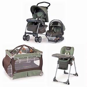 Chicco ADVKIT Matching Stroller System High Chair and Play Yard Combo Adventure