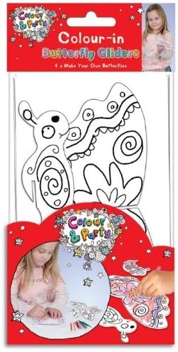 4 x Girls Butterfly Gliders Colouring in Party Loot Bag Creative Fun Games