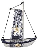 RAYHER - Polyresin Segelboot mit Netz, 8,5x2,5x10cm