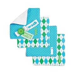 MudPieInitialBabyBoyBlueInitialWashcloths,Setof4