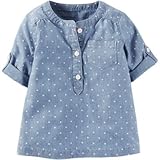 Carter's(カーターズ) シャンブレーウーブントップ ブルー トップス半袖Tシャツ 9ヶ月【並行輸入】
